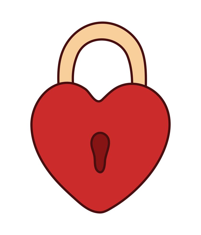 heart with padlock shape vector