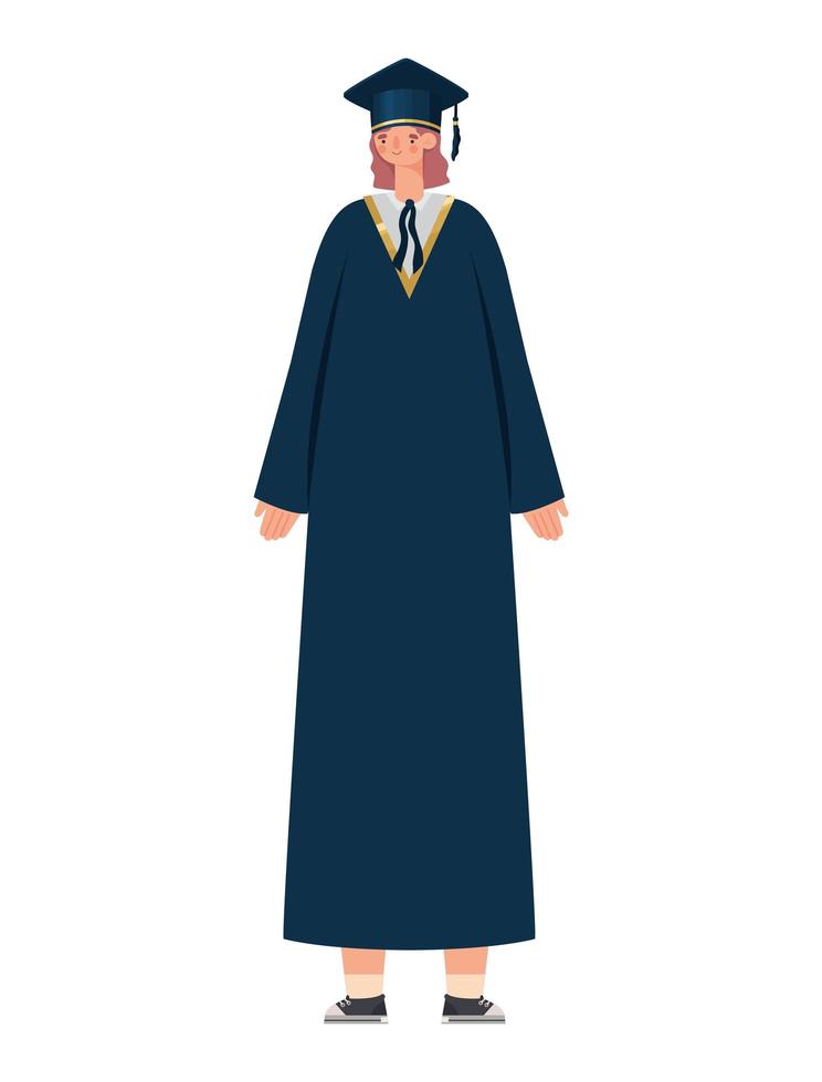 glad woman graduated vector