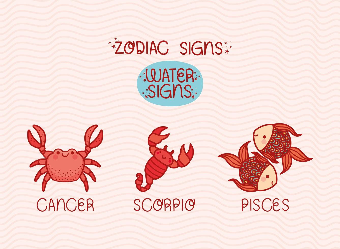 signos del zodíaco de agua vector