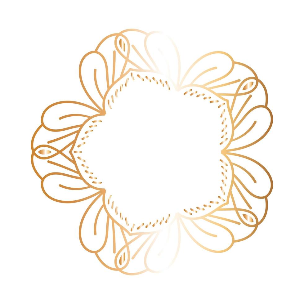 ornament in flower shaped gold vector design
