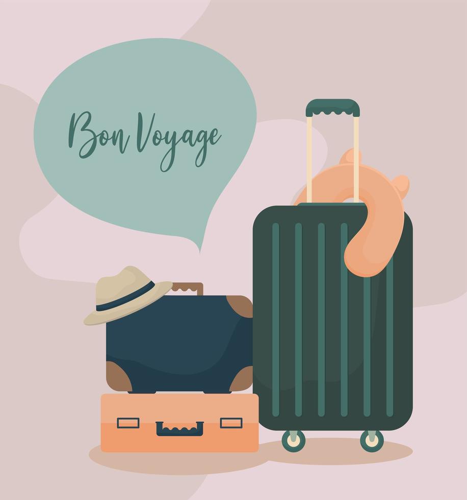 bon voyage card vector