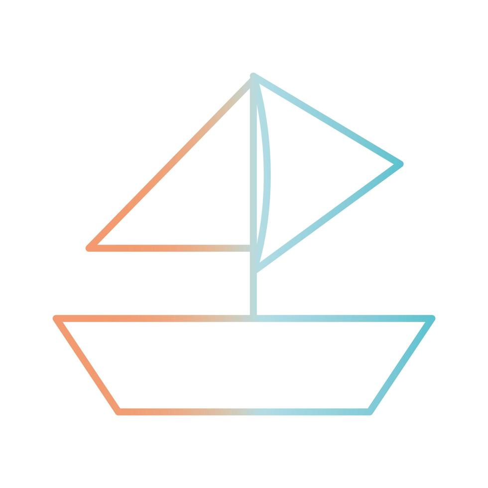 sailboat gradient style icon vector design