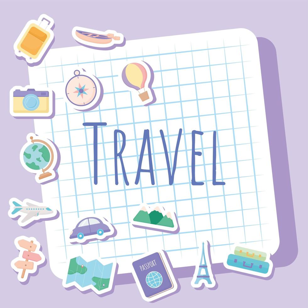 pretty travel illustration vector