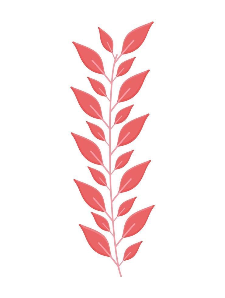 pink leaves design vector