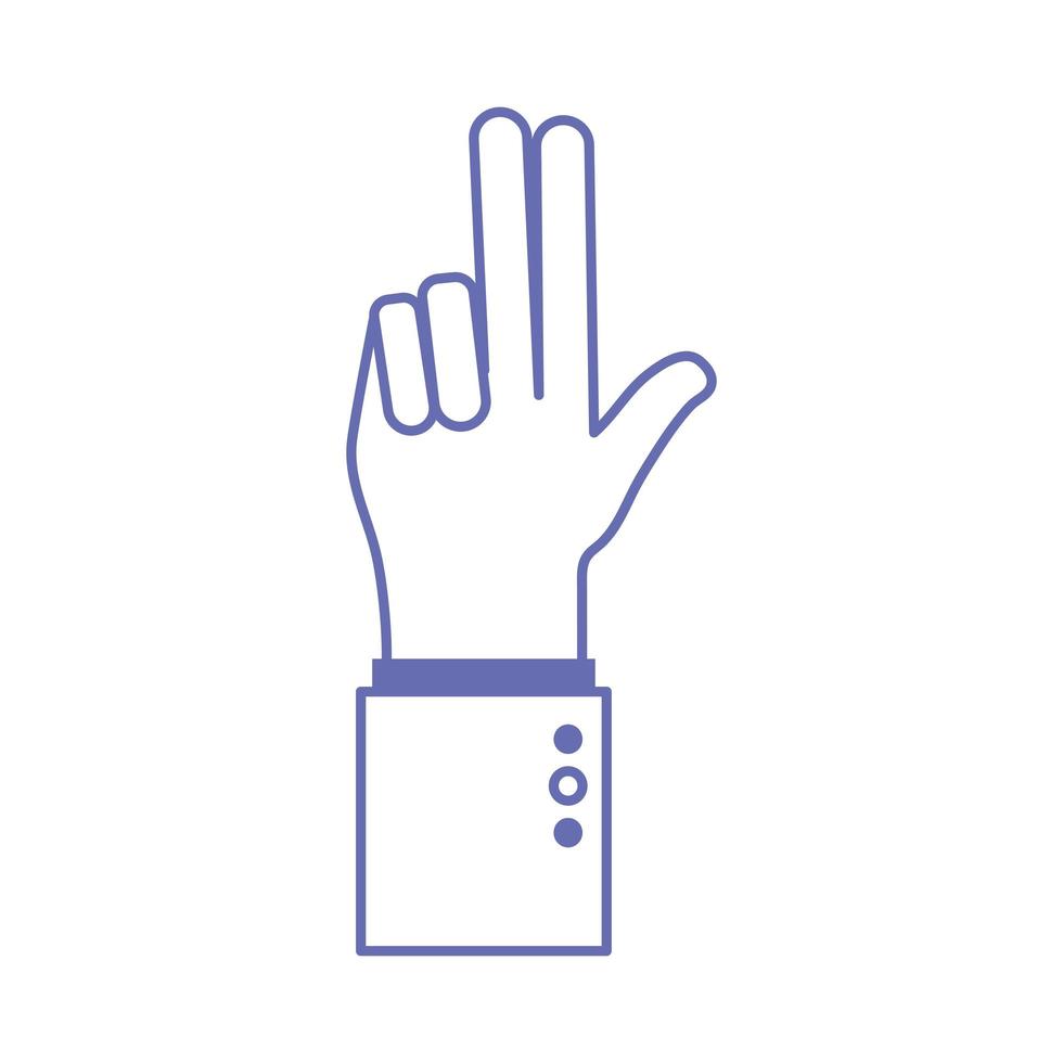 h hand sign language line and fill style icon vector design