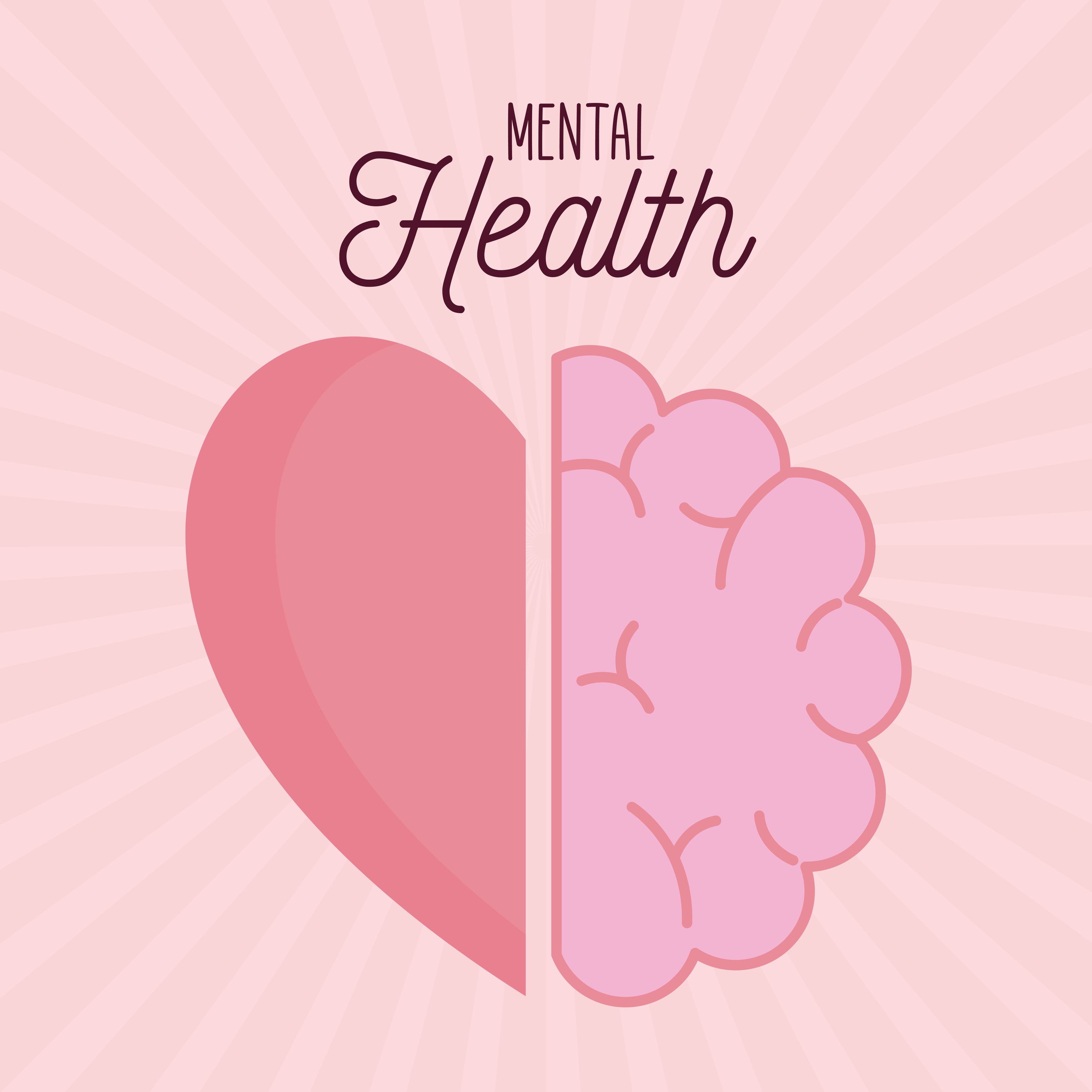 mental health with brain and heart icon vector design 4083665 Vector