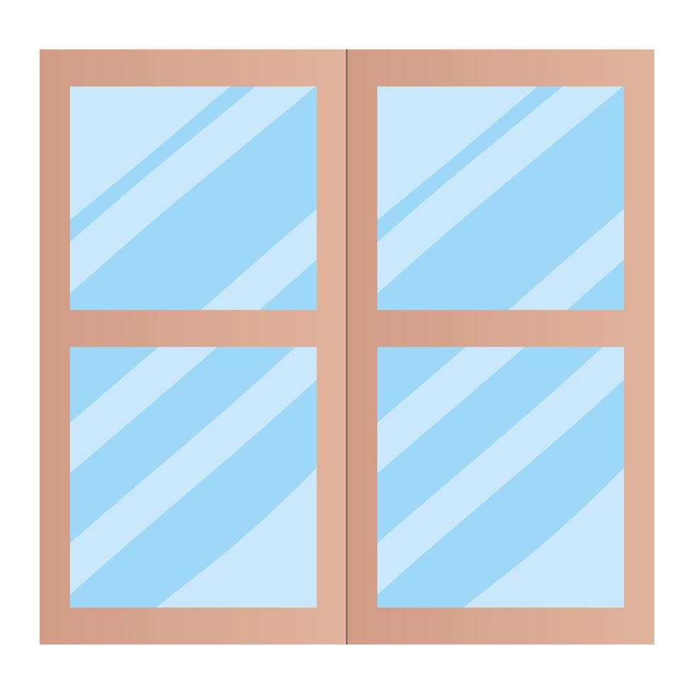 diseño de vector de ventana de casa aislada