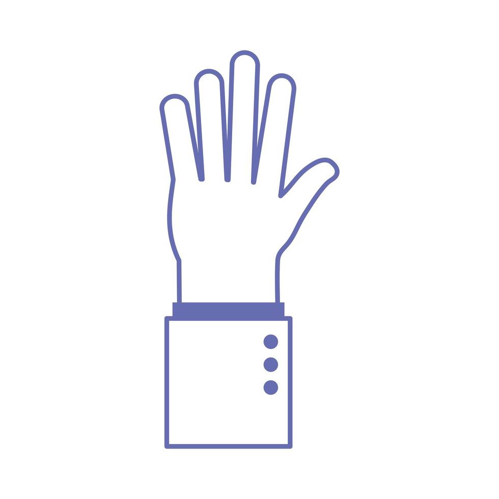 high five hand sign language line and fill style icon vector design