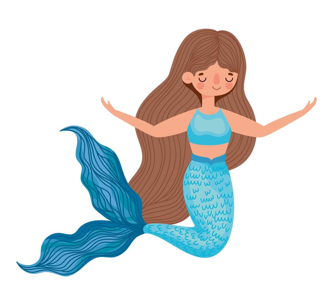 blue mermaid design vector