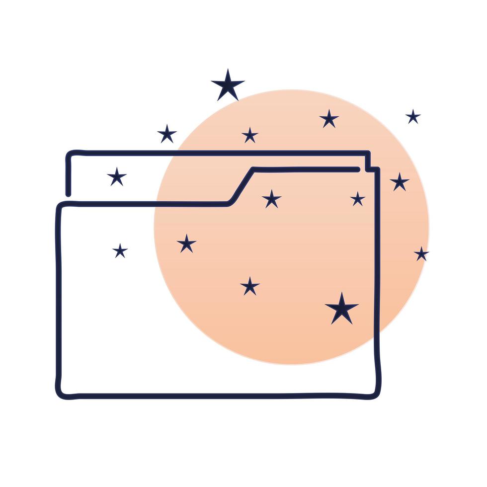 folder one line style with background orange vector