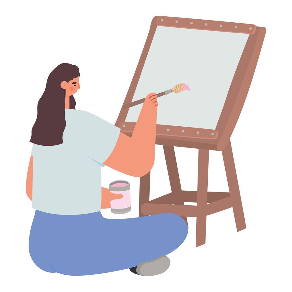 mujer pintura ilustracion vector
