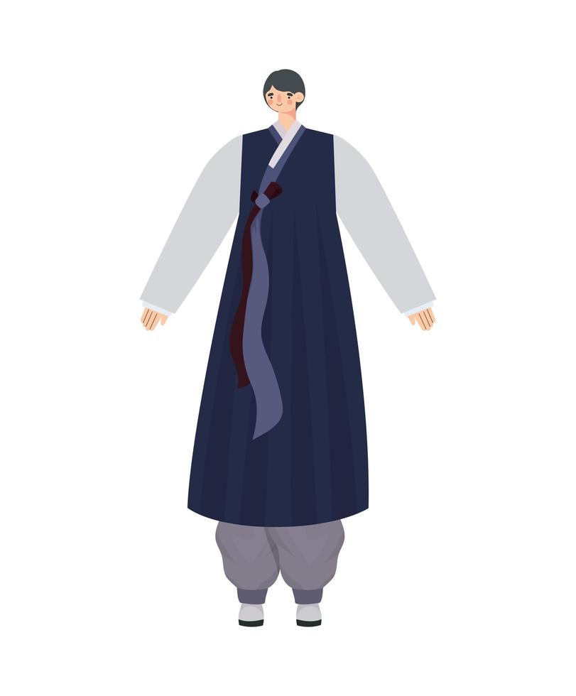 representación del hombre coreano vector