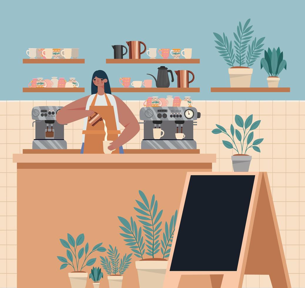 ilustración de la tienda de café vector