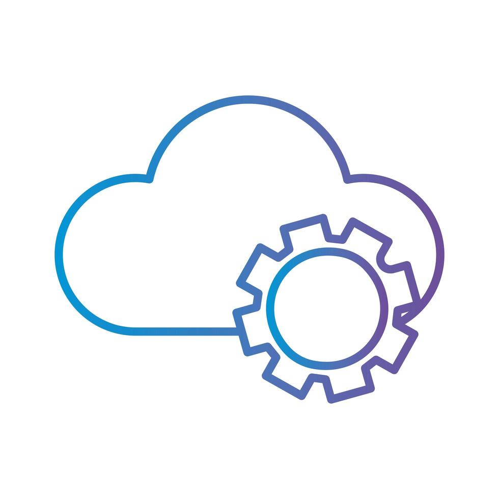gráfico de líneas en diseño de vector de icono de estilo degradado de computadora