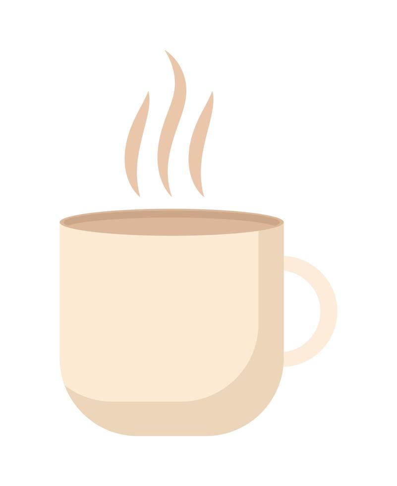 Icono de taza con vapor sobre fondo blanco. vector