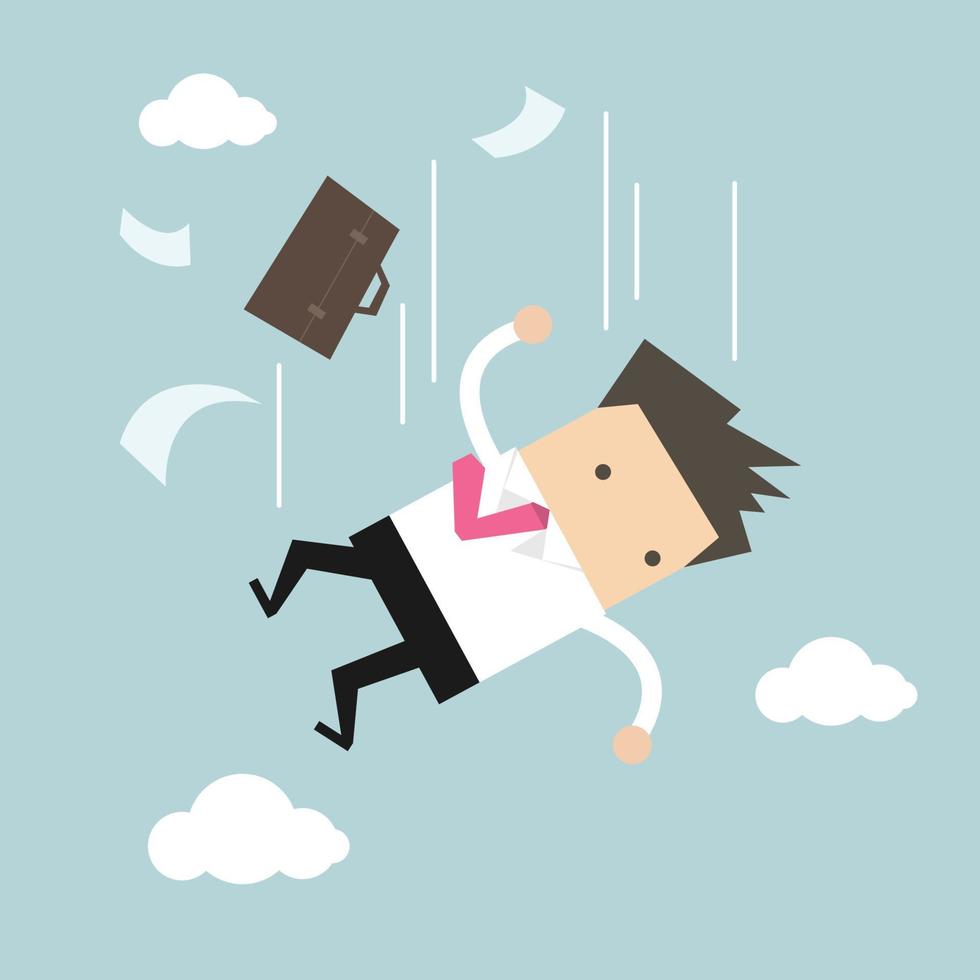 Businessman is falling from sky. vector