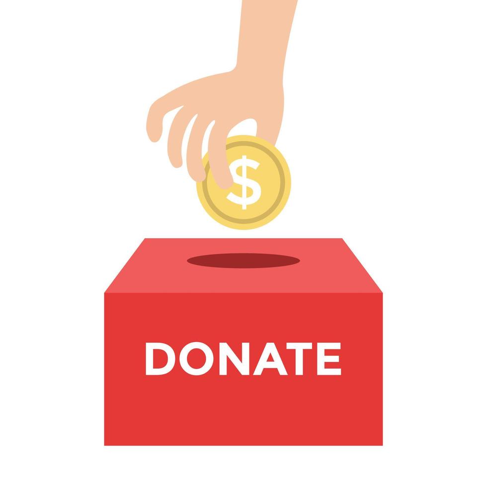 Donate Money To Charity Concept. vector
