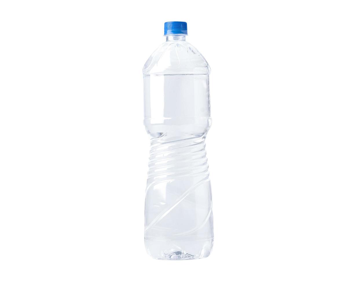 Plastic water bottle isolated on white background with clipping path. photo