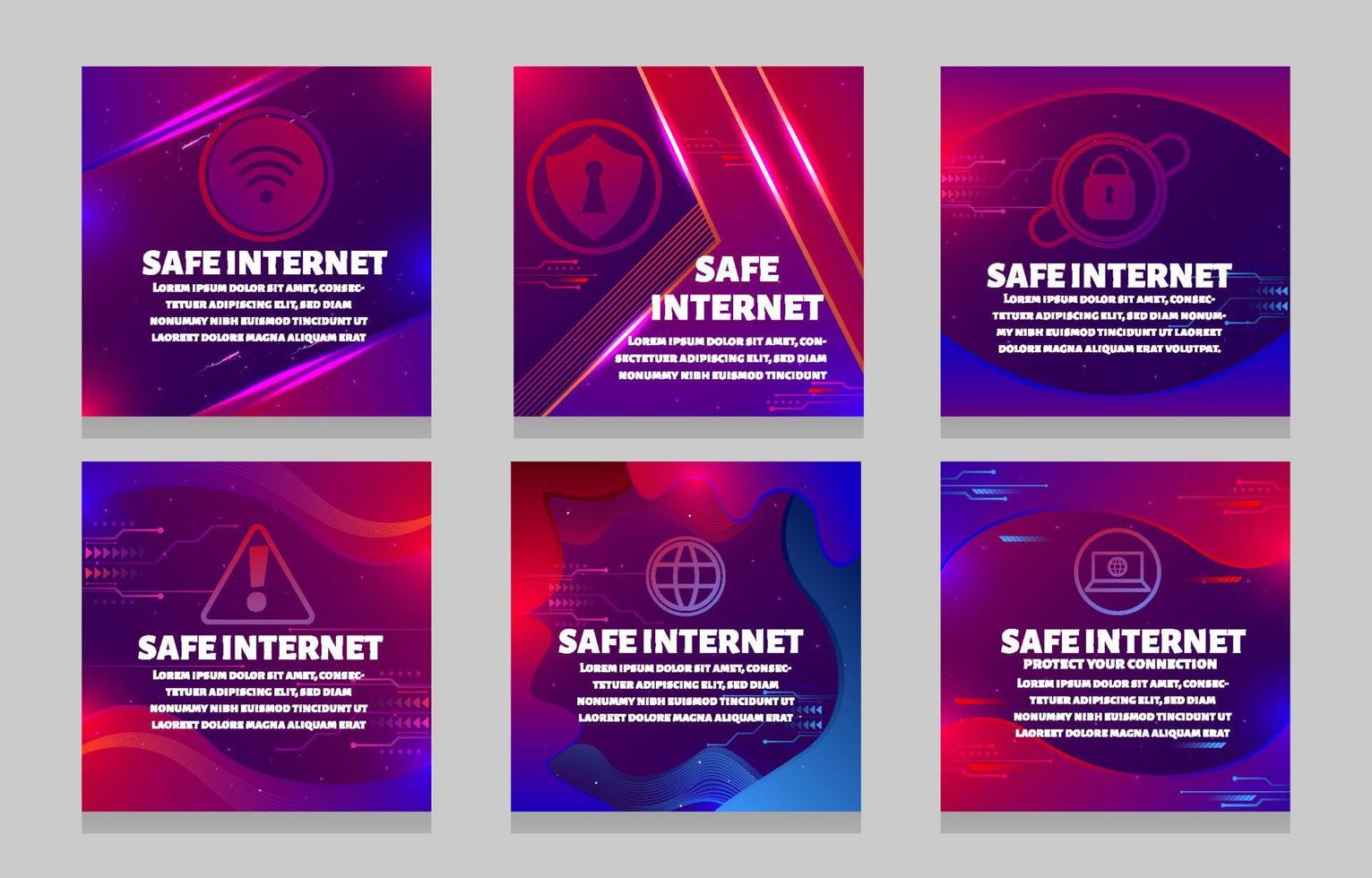 Set of Save Internet Social Media Posts vector