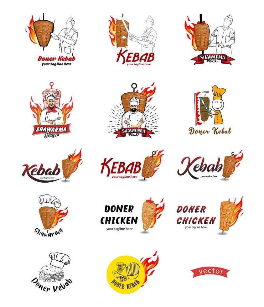 logotipo de shawarma para restaurantes y mercados. vector