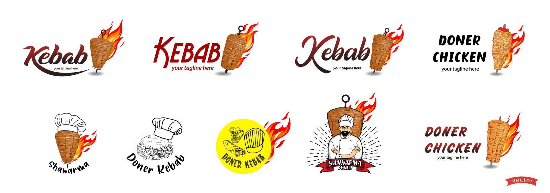 logotipo de shawarma para restaurantes y mercados. vector