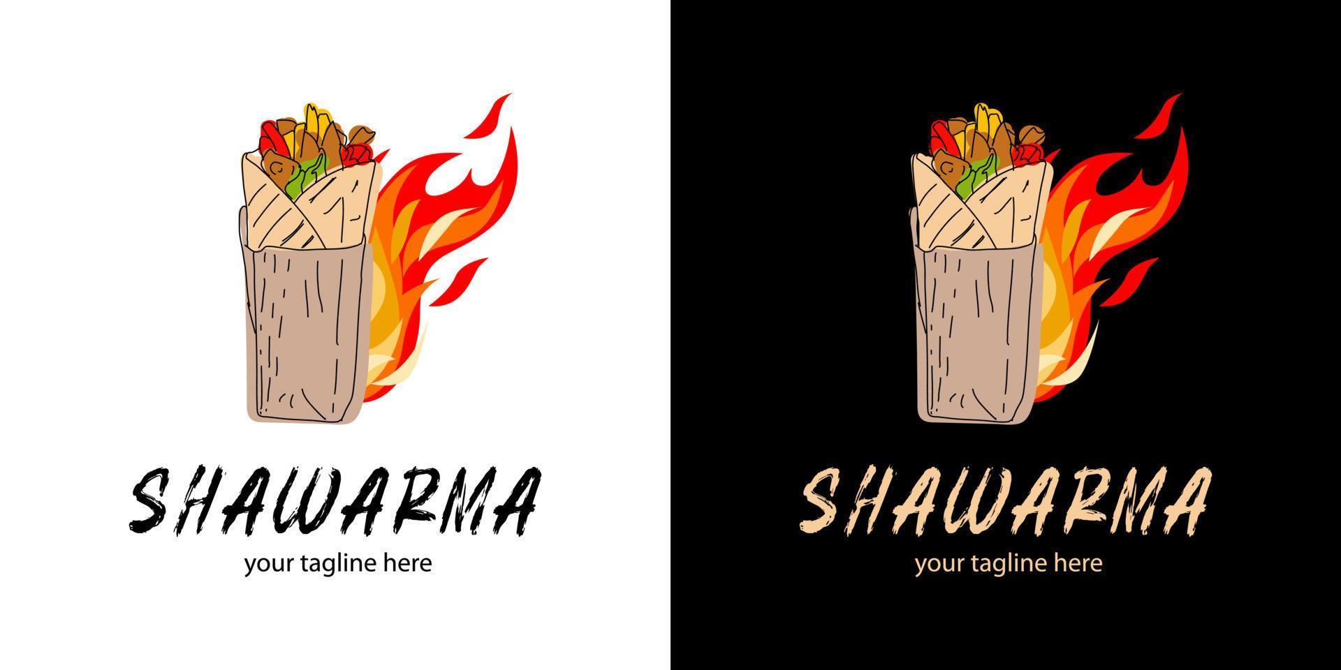 logotipo de shawarma para restaurantes y mercados. vector