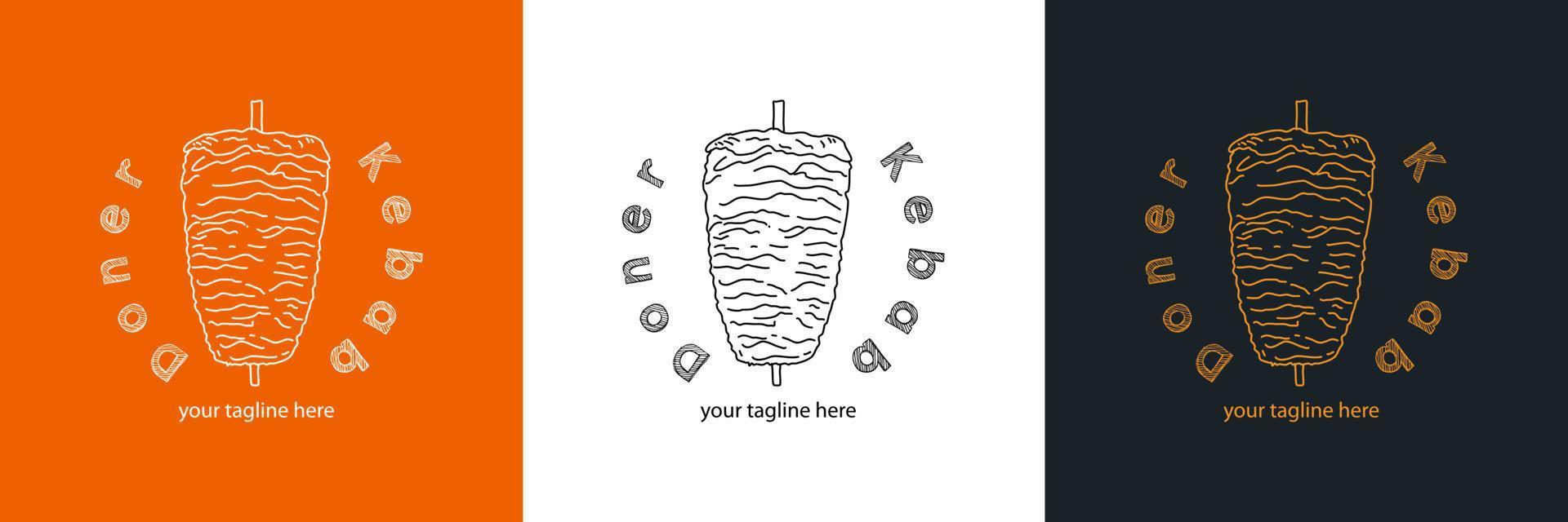 Shawarma logo for restaurants and markets. vector