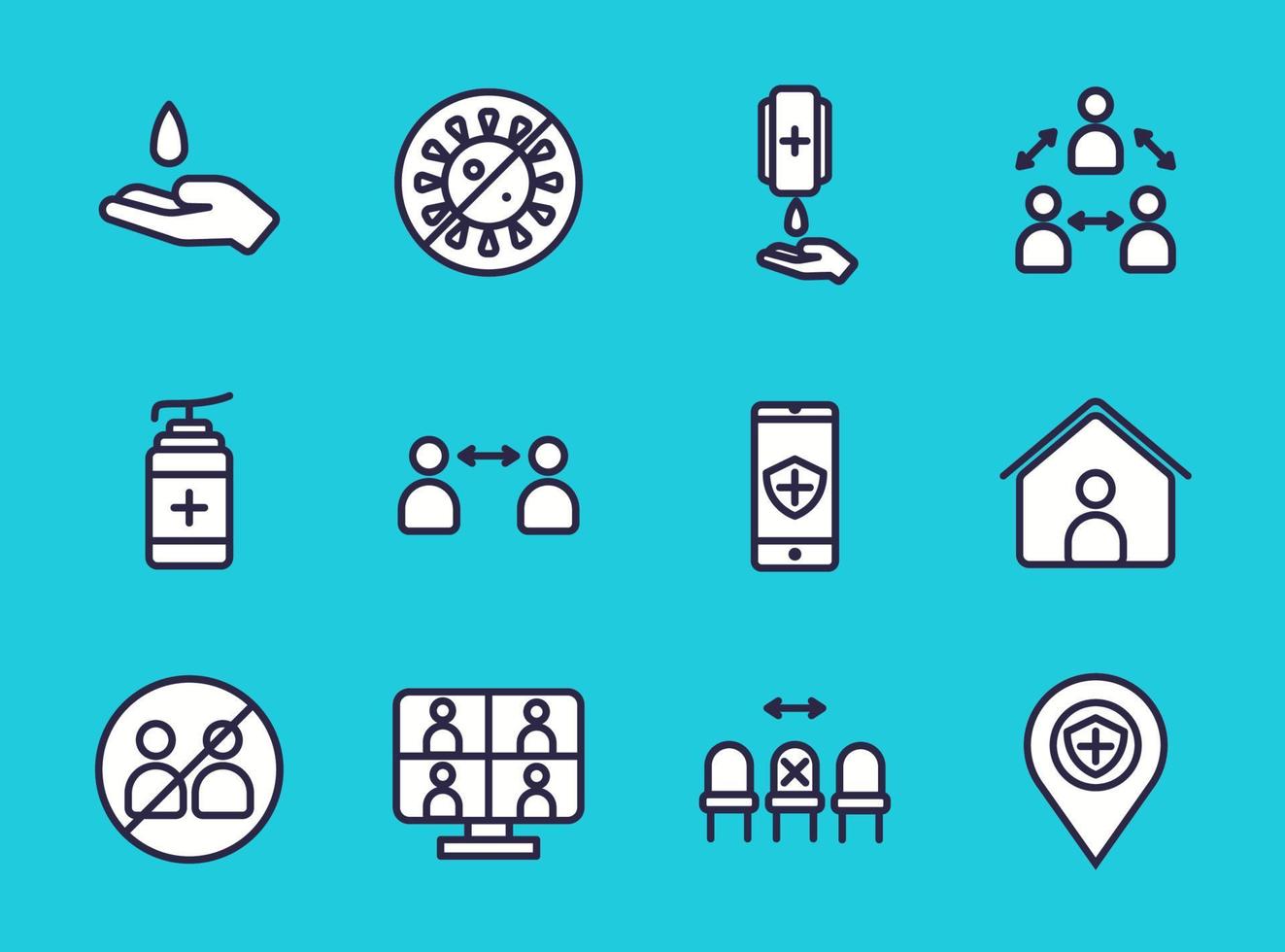 Public Signage Icon of Covid 19 Protocol vector