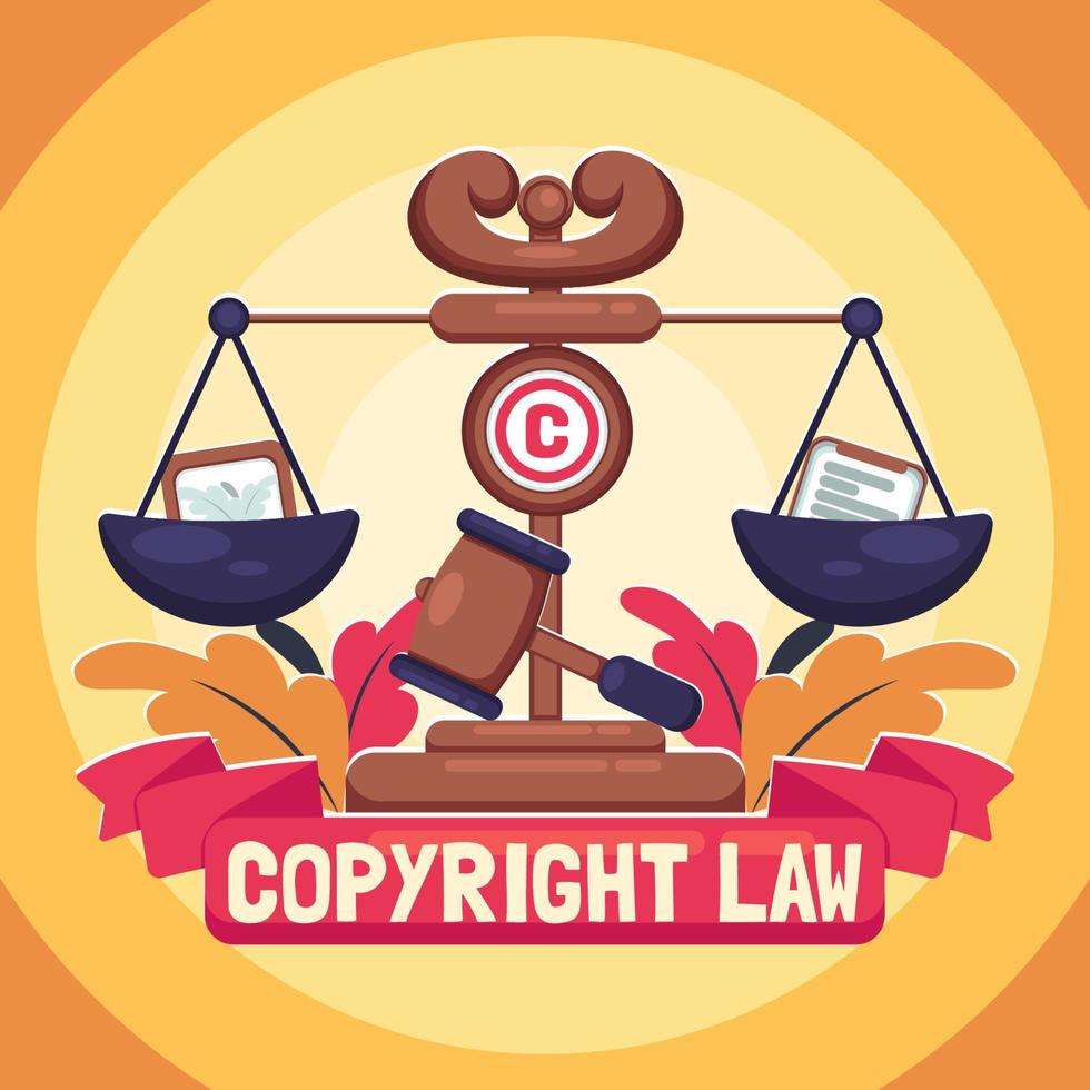 The Law of Copyright Concept vector