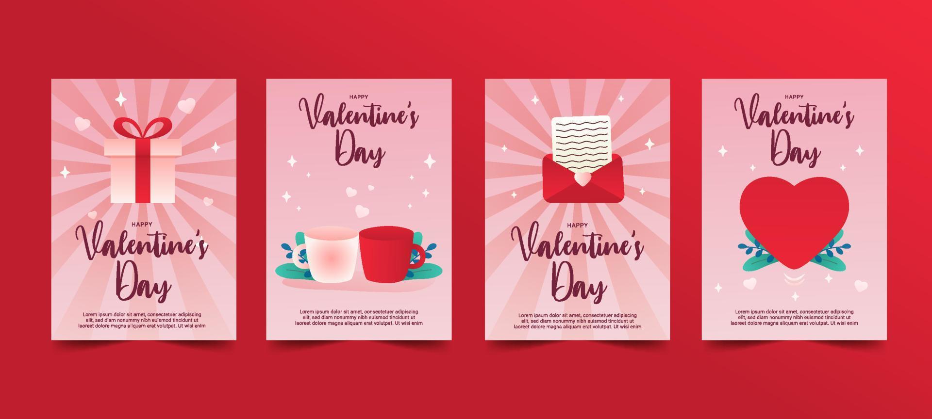 Valentines Day Card Collections vector