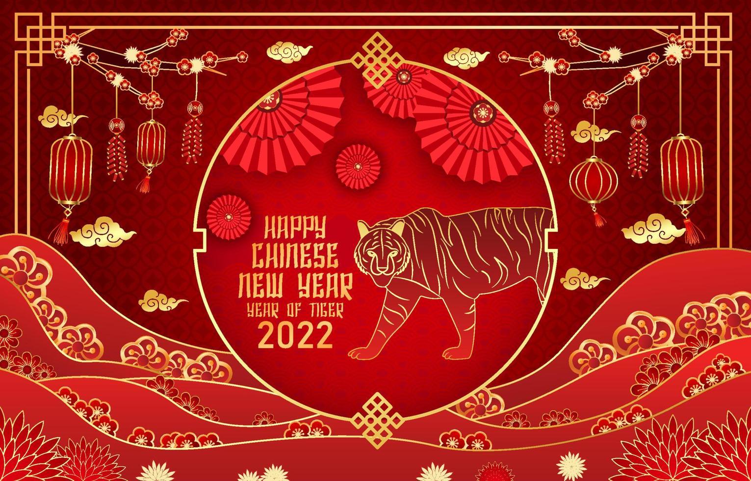 Chinese New Year Year Of Tiger Background vector