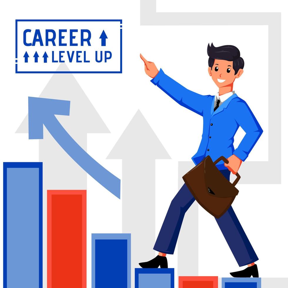 Man Going to Career Level Up vector