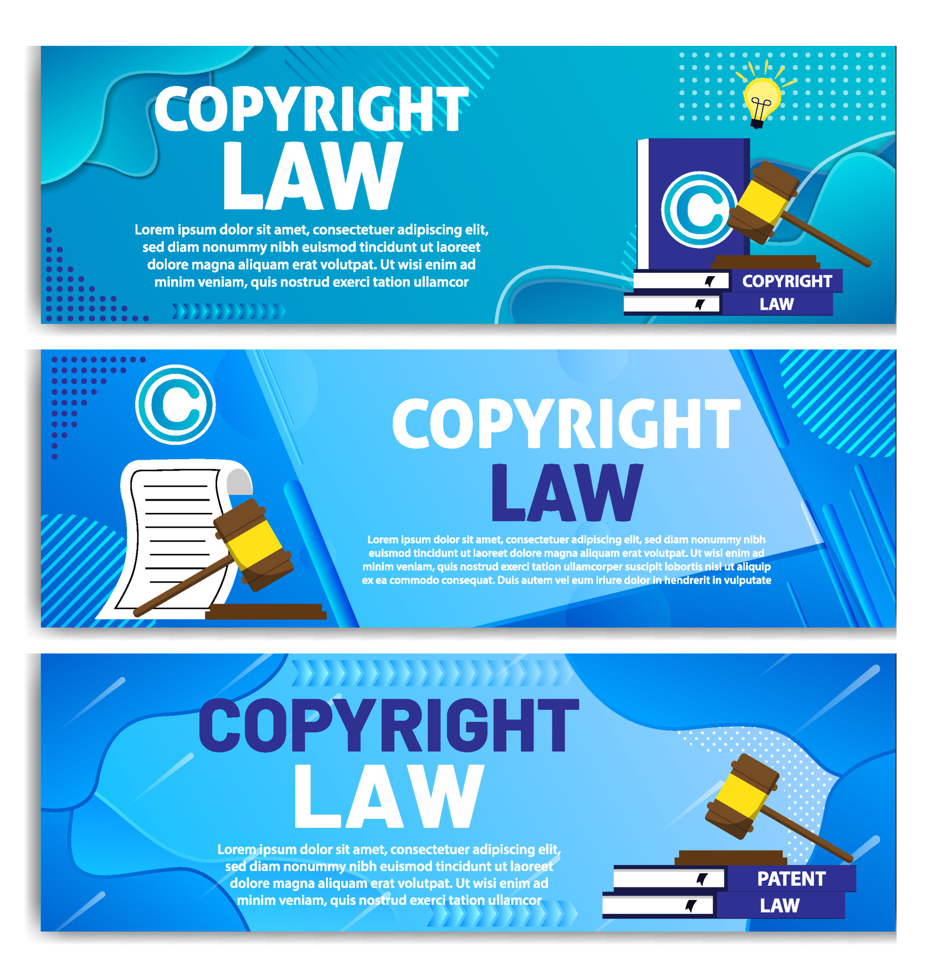Copyright Law Banner Set 4089376 Vector Art at Vecteezy