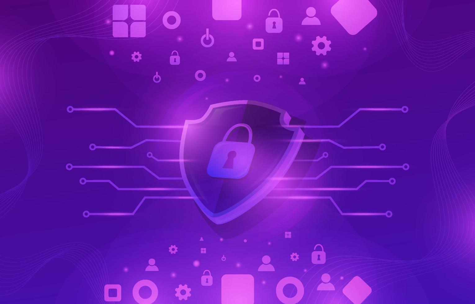 Background of Safe Internet Security with Icon vector