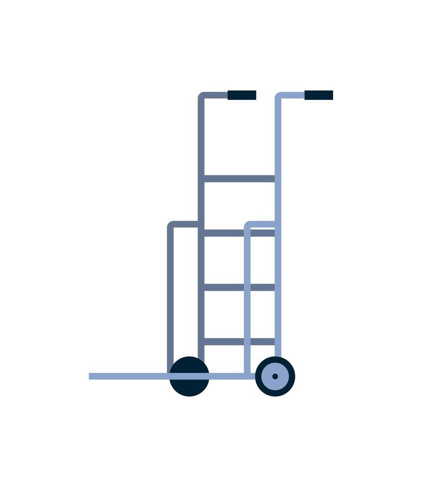 delivery service push cart equipment icon vector