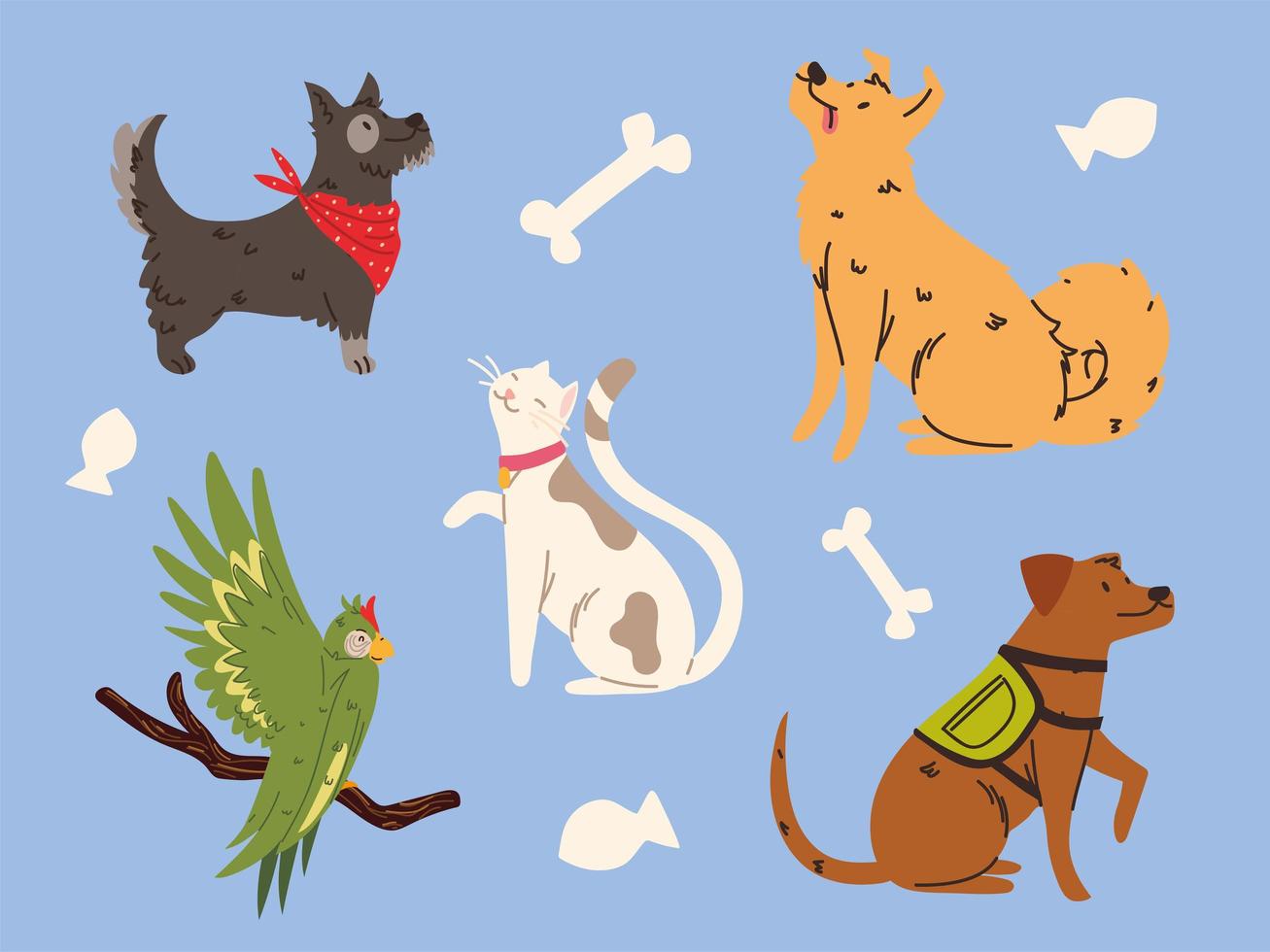 pets animals set vector