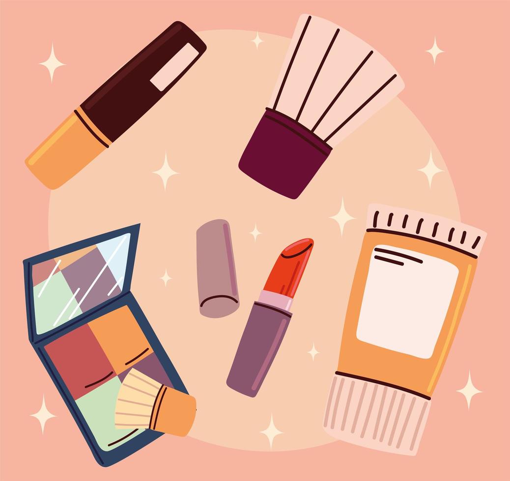 set of makeup vector