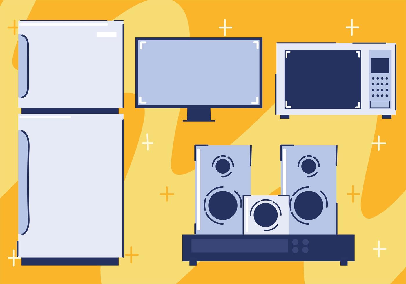 set of home appliances vector
