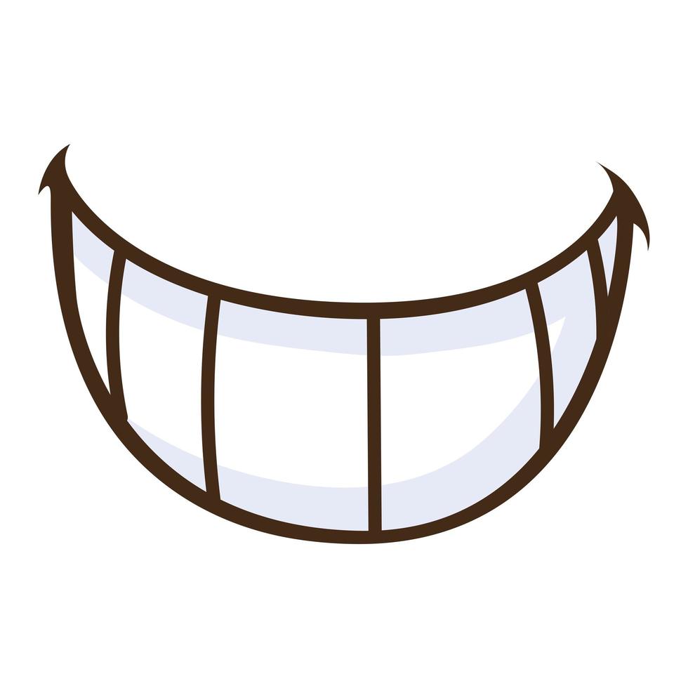 sonrisa dientes dibujos animados vector