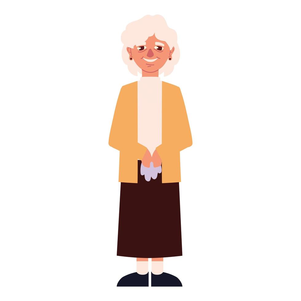 linda abuela de dibujos animados vector