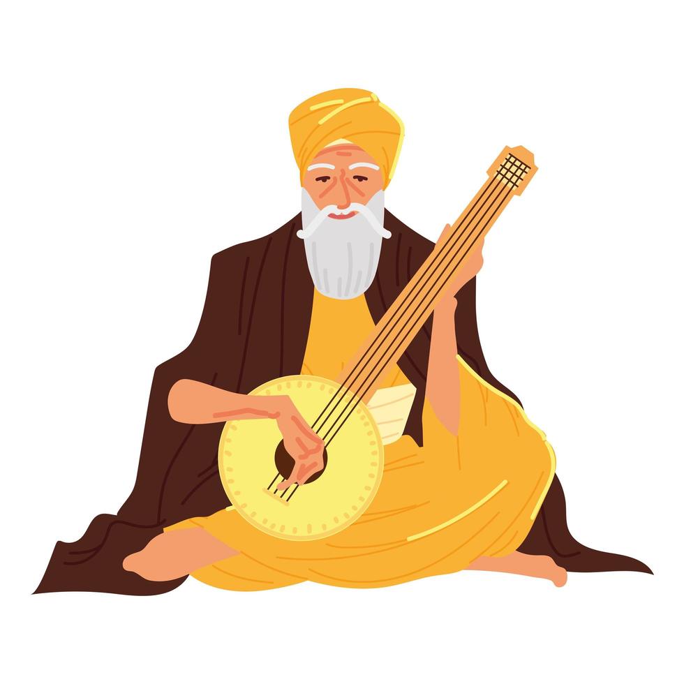 gurú nanak jayanti vector