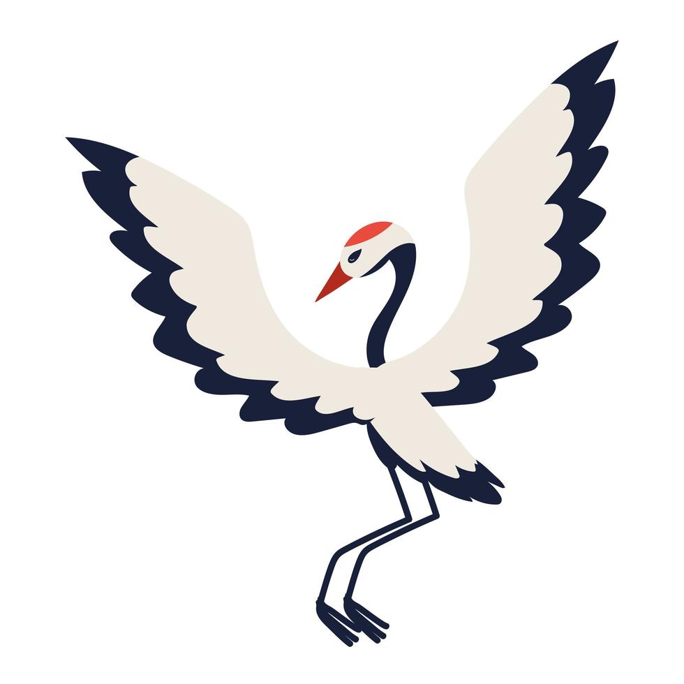 crane bird flat icon vector