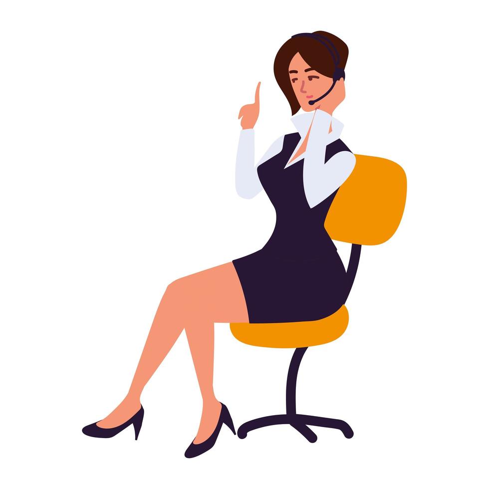 woman with headset vector