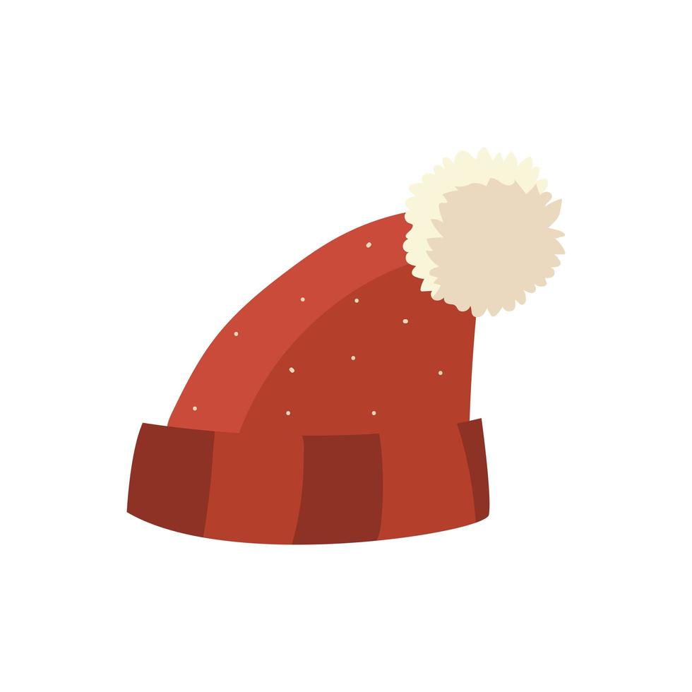 winter warm red hat cartoon, icon isolated image vector