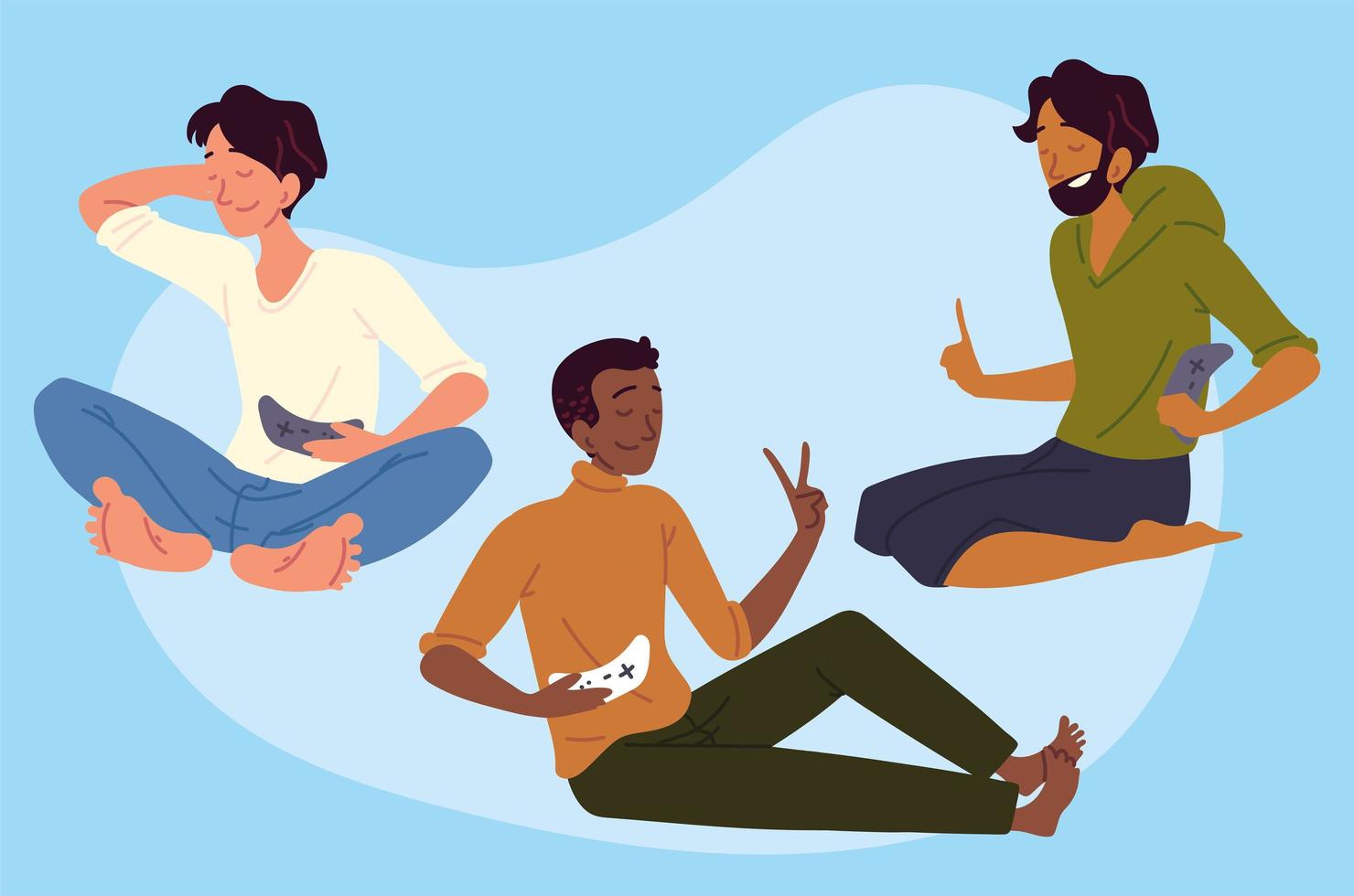 men using gamepad vector