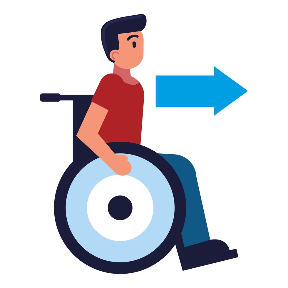 disabled man on wheelchair vector