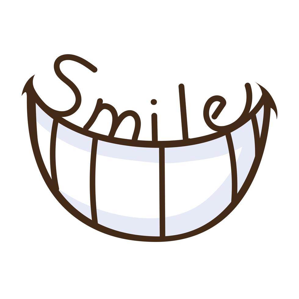 smile mouth comic vector