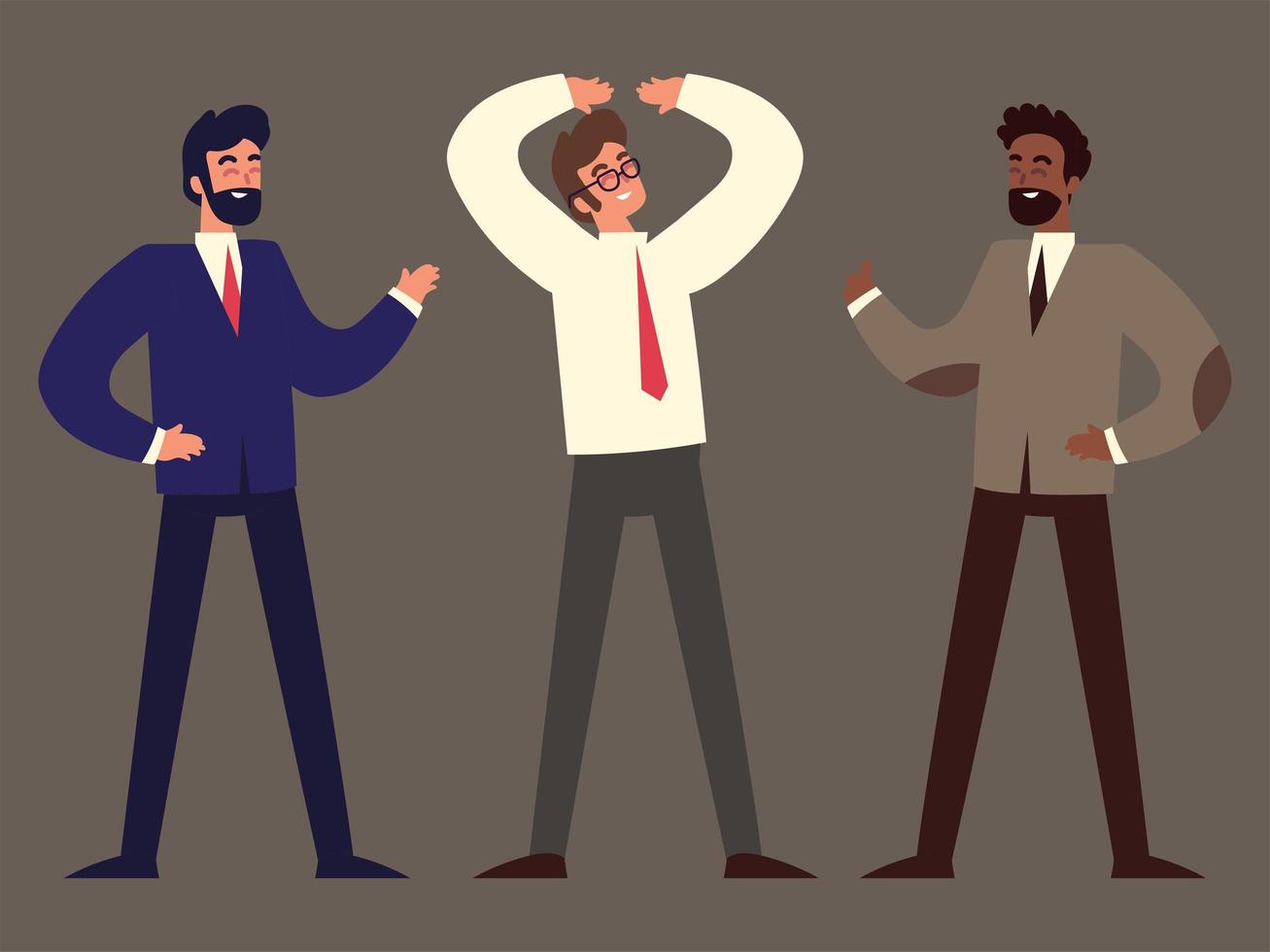 set of business men character vector