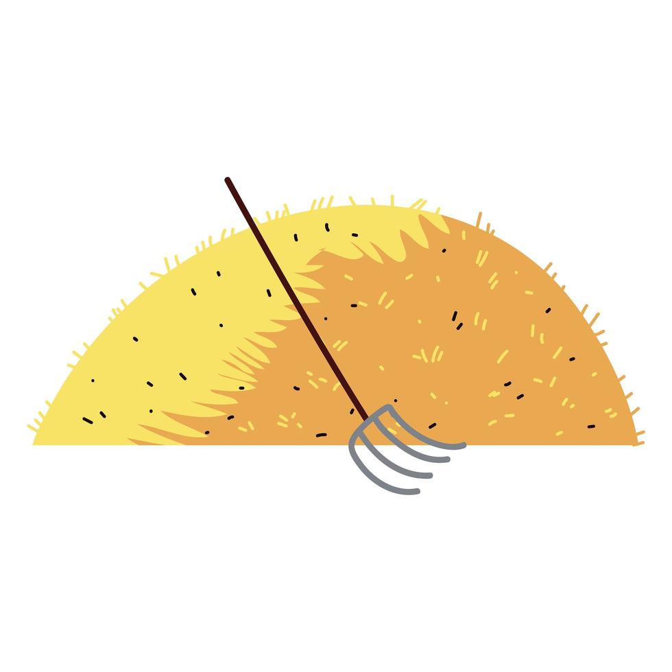 pitchfork and hay farming vector