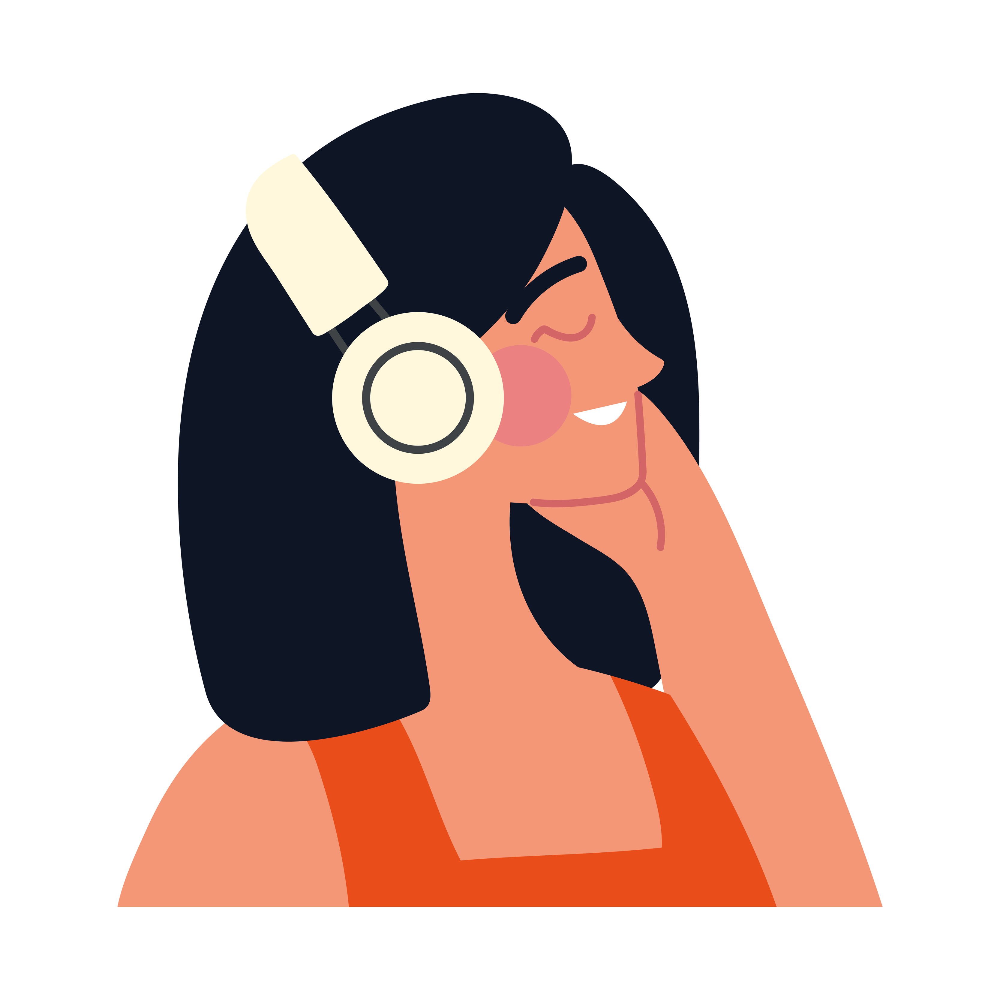 young woman using headphones 4098732 Vector Art at Vecteezy